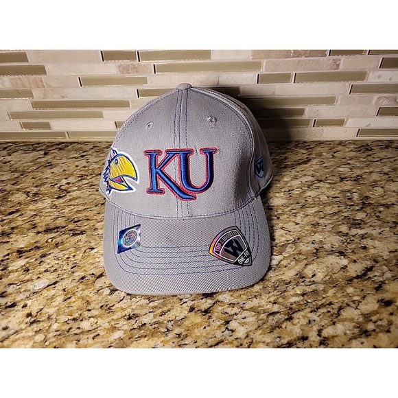 Kansas JayHawks Hat Cap Basketball Men's Flexfit One Size College NCAA - Picture 1 of 2